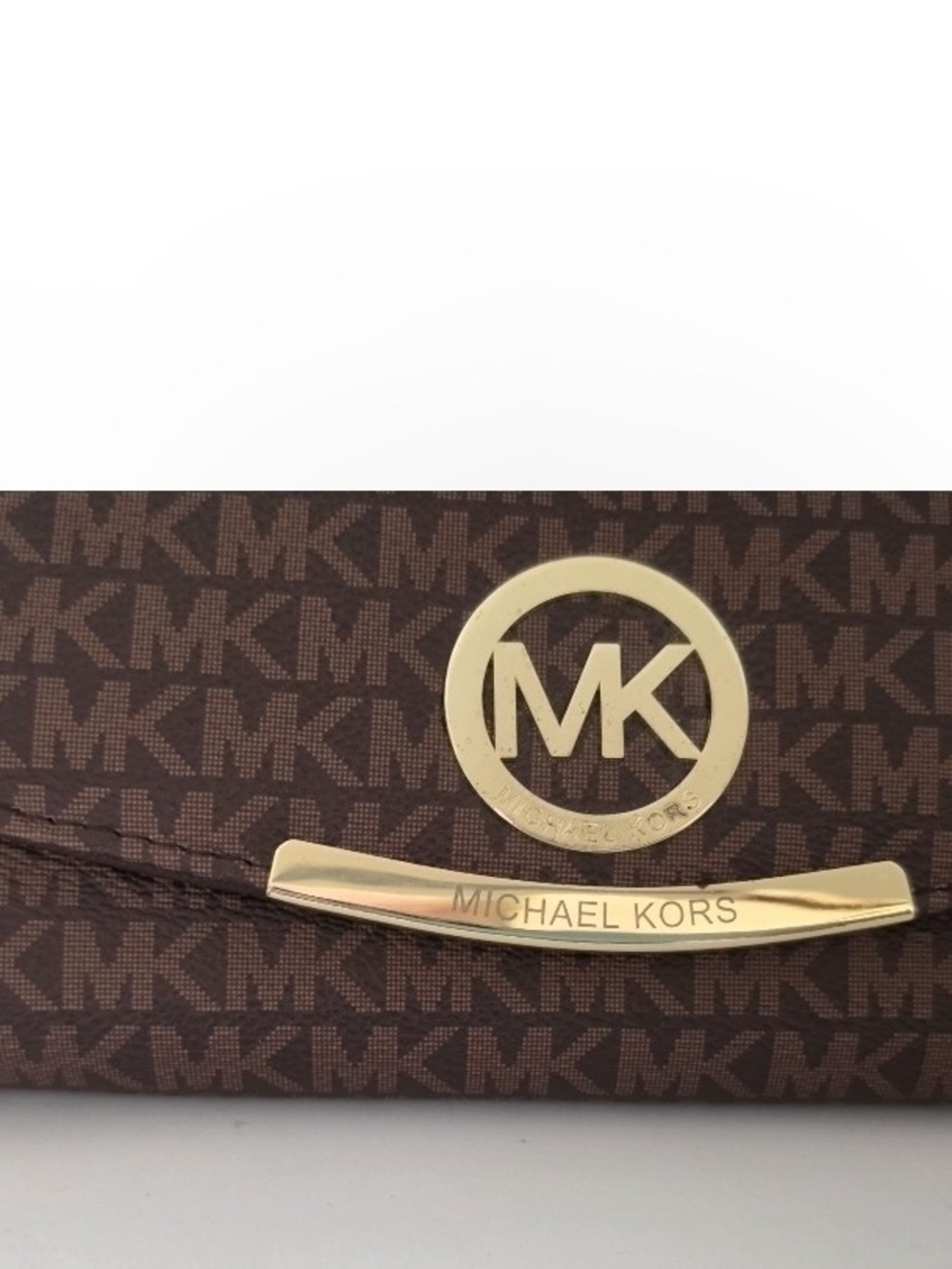 Michael Kors Brown Signature Logo Clutch